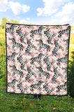 Zebra Pink Flower Background Premium Quilt