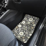 Gear Pattern Print Design 02 Front and Back Car Mats