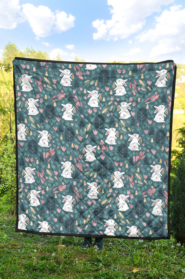 Cute Rabbit Pattern Premium Quilt
