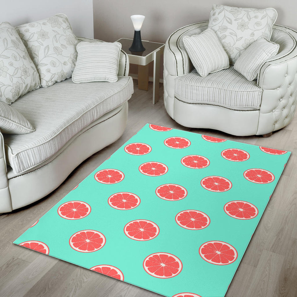 Grapefruit Green Background Area Rug