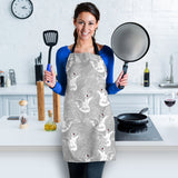 White Swan Gray Background Adjustable Apron