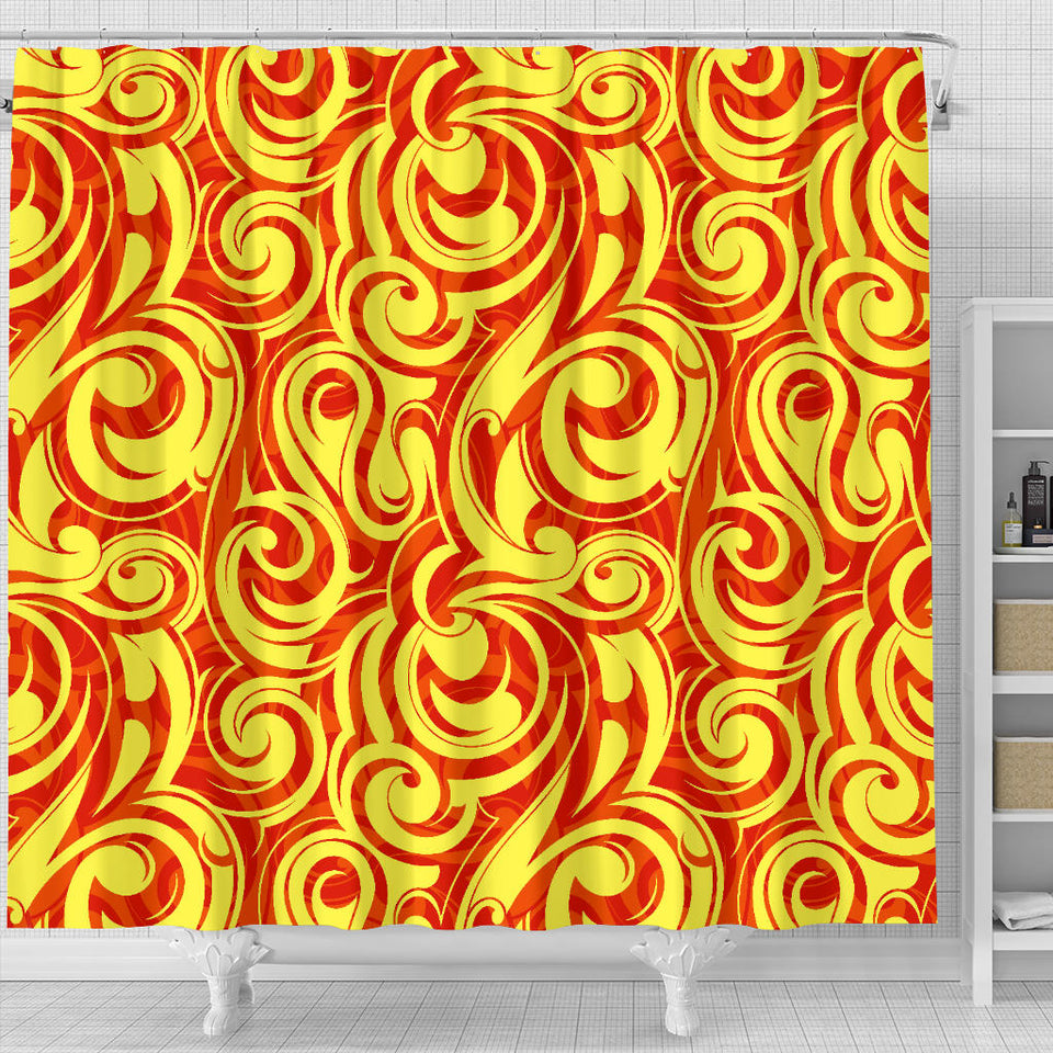 Fire Flame Design Pattern Shower Curtain Fulfilled In US