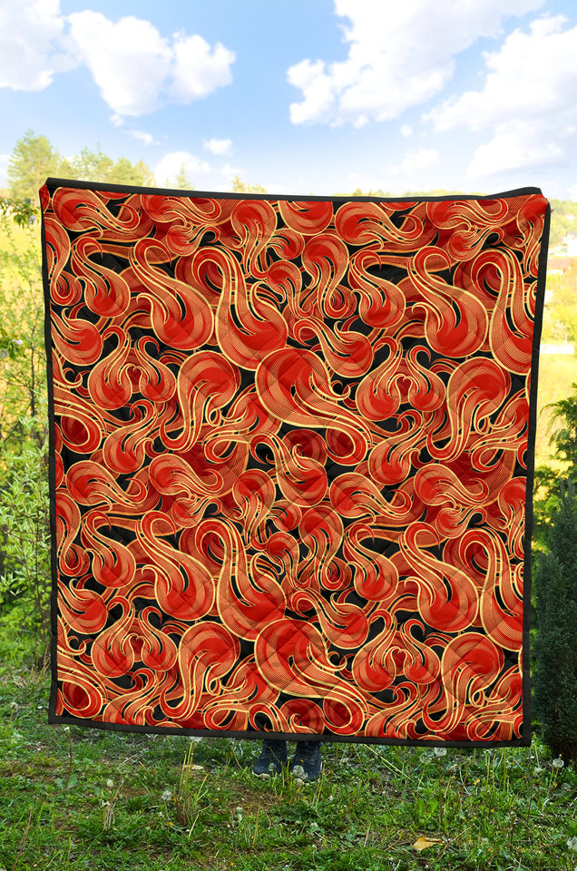 Fire Flame Pattern Premium Quilt