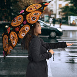 Pumpkin Flowers Spiderweb Halloween Theme Umbrella