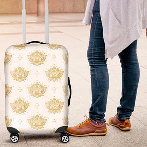 Gold Ornamental Lotue Waterlily Symbol Pattern Luggage Covers