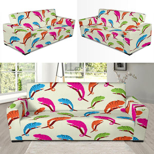 Colorful Chameleon Lizard Pattern Sofa Slipcover
