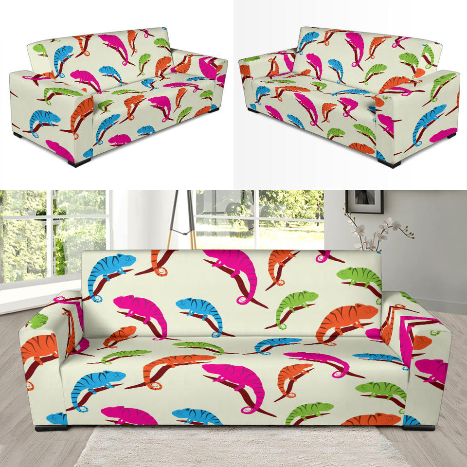 Colorful Chameleon Lizard Pattern Sofa Slipcover