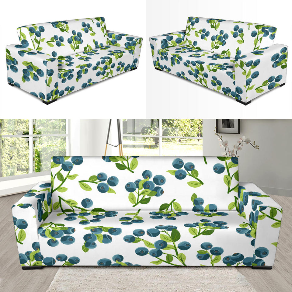 Blueberry White Background Sofa Slipcover