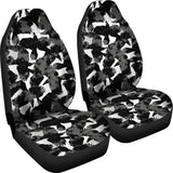 Crow Illustration Pattern Universal Fit Car Seat Covers
