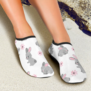 Watercolor Cute Rabbit Pattern Aqua Shoes