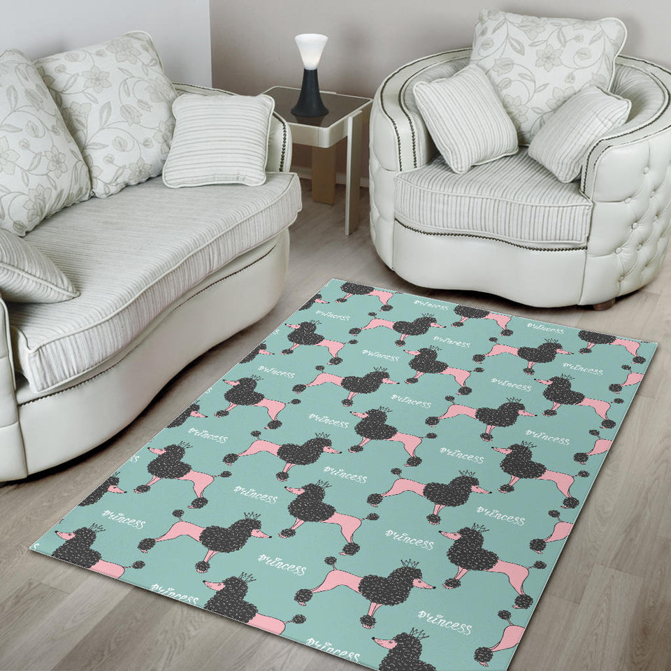 Poodle Dog Green Background Area Rug