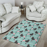 Poodle Dog Green Background Area Rug