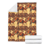 Camel Polynesian Tribal Design Pattern Premium Blanket