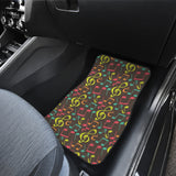 Music Notes Pattern Print Design 05 Front and Back Car Mats