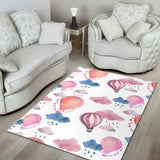 Watercolor Air Balloon Cloud Pattern Area Rug