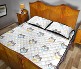 Cute Siberian Husky pattern Quilt Bed Set