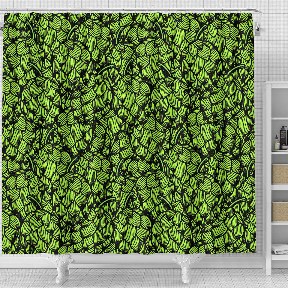 Green Hop Pattern Shower Curtain Fulfilled In US