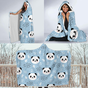 Cute Panda Pattern Hooded Blanket
