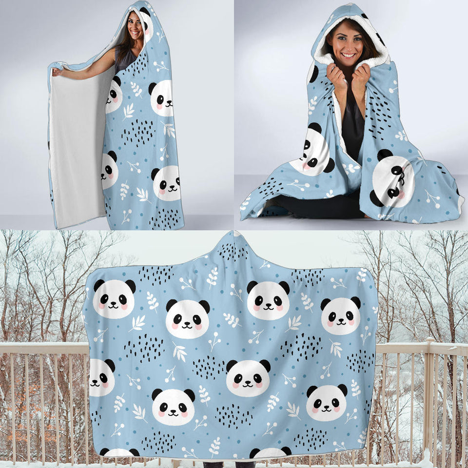 Cute Panda Pattern Hooded Blanket