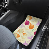 Onion Garlic White Red Pattern Front And Back Car Mats