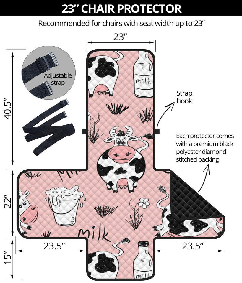 Cows milk product pink background Chair Cover Protector