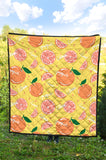Grapefruit Yellow Background Premium Quilt