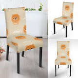 Cute Brown Pomeranian Puppy Dining Chair Slipcover