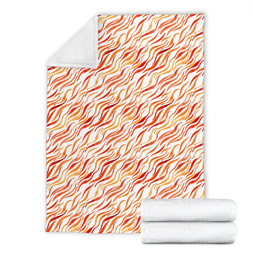 Fire Flame Watercolor Pattern Premium Blanket