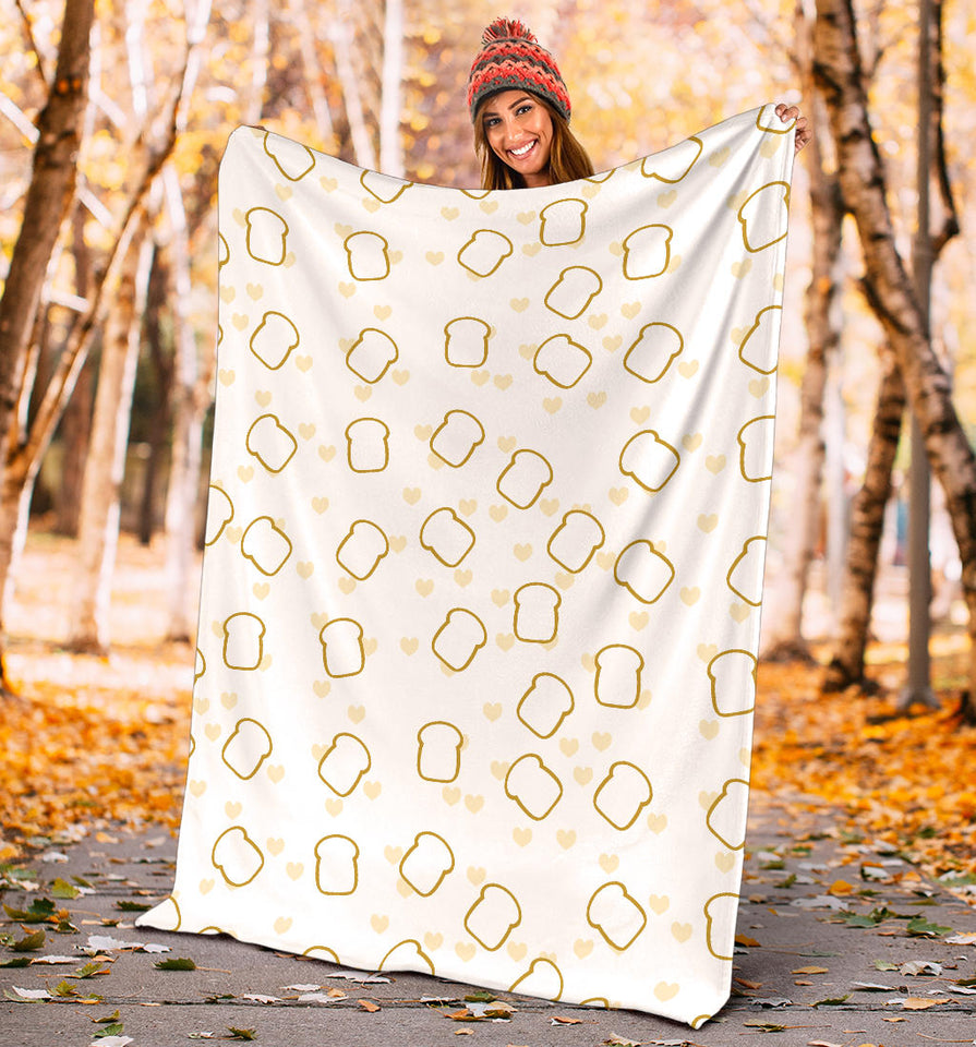 Bread Toast Pattern Print Design 01 Premium Blanket