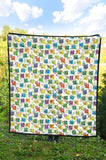 Chemistry Periodic Table Pattern Print Design 05 Premium Quilt
