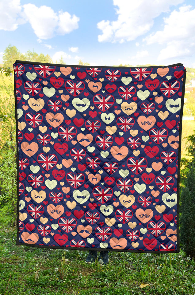 British Pattern Print Design 02 Premium Quilt