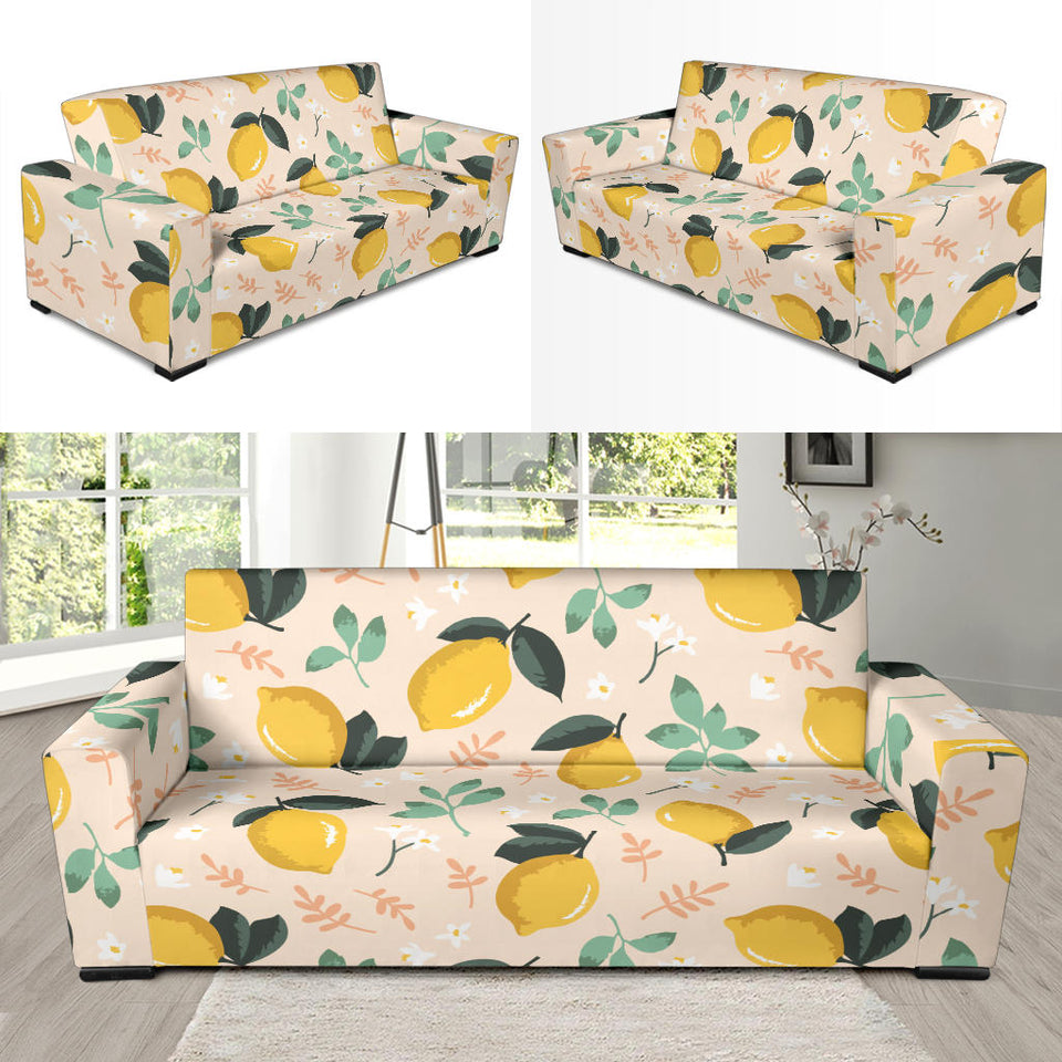 Lemon Flower Leave Pattern Sofa Slipcover