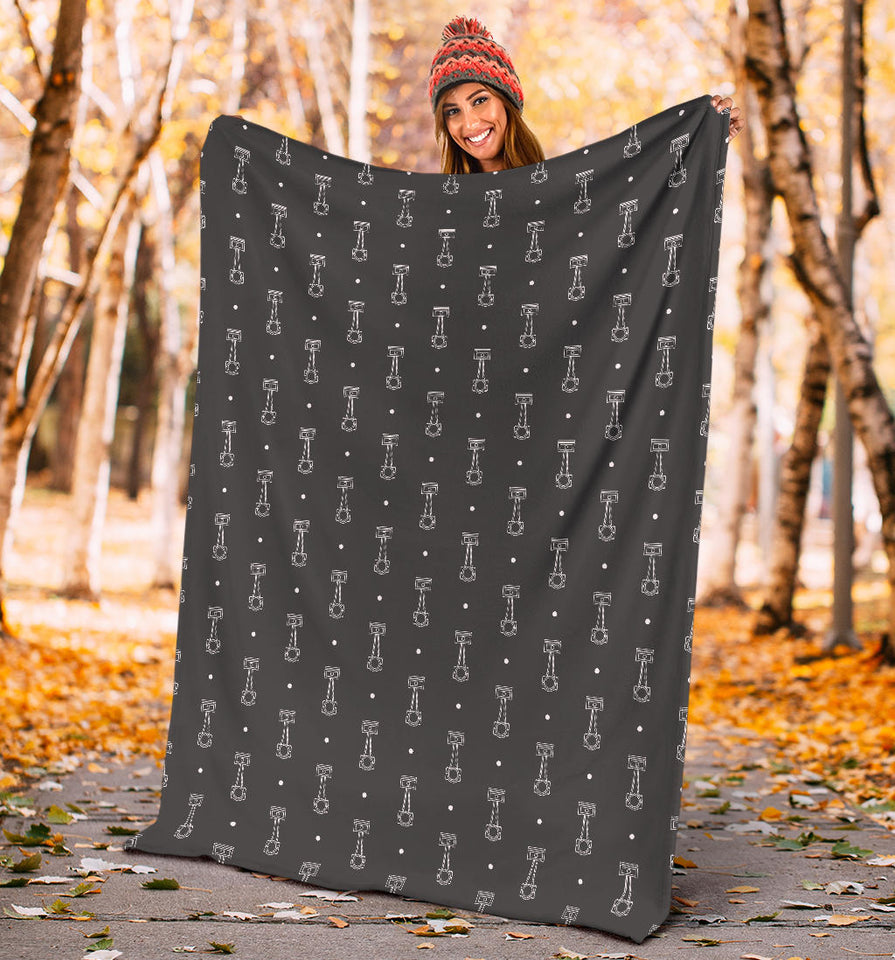 Engine Piston Black Background Pattern Print Design 02 Premium Blanket