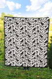 Crow Dark Floral Pattern Premium Quilt