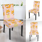 Cute Shiba Inu Dog Pattern  Dining Chair Slipcover