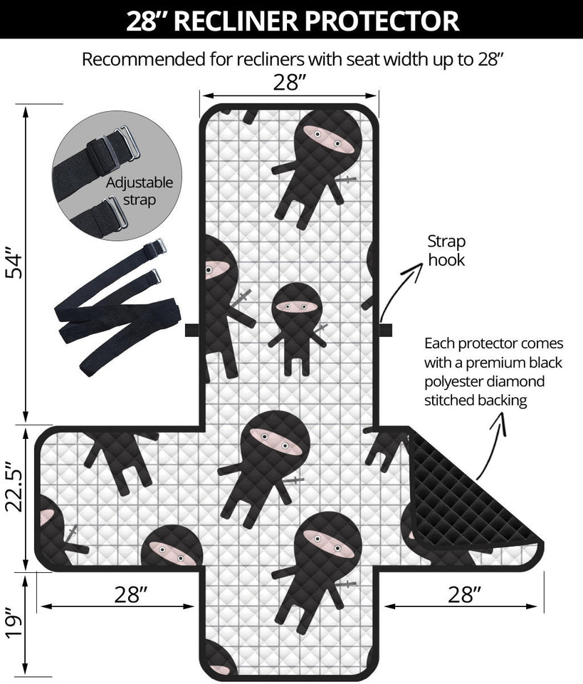 Ninja pattern plaid background Recliner Cover Protector