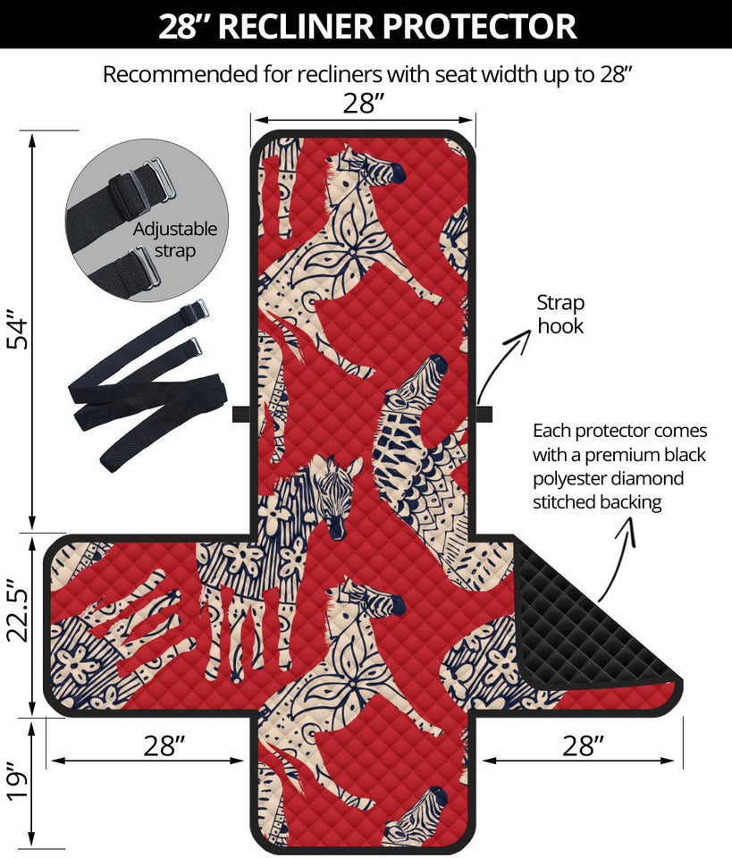 Zebra abstract red background Recliner Cover Protector