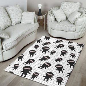 Ninja Pattern Plaid Background Area Rug