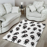 Ninja Pattern Plaid Background Area Rug