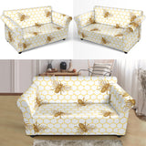 Bee Honeycomb Seamless Design Pattern Loveseat Couch Slipcover