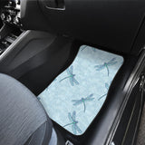 Dragonfly Pattern Blue Background Front And Back Car Mats