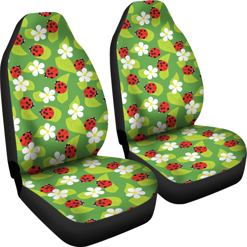 Ladybug Pattern Print Design 01 Universal Fit Car Seat Covers