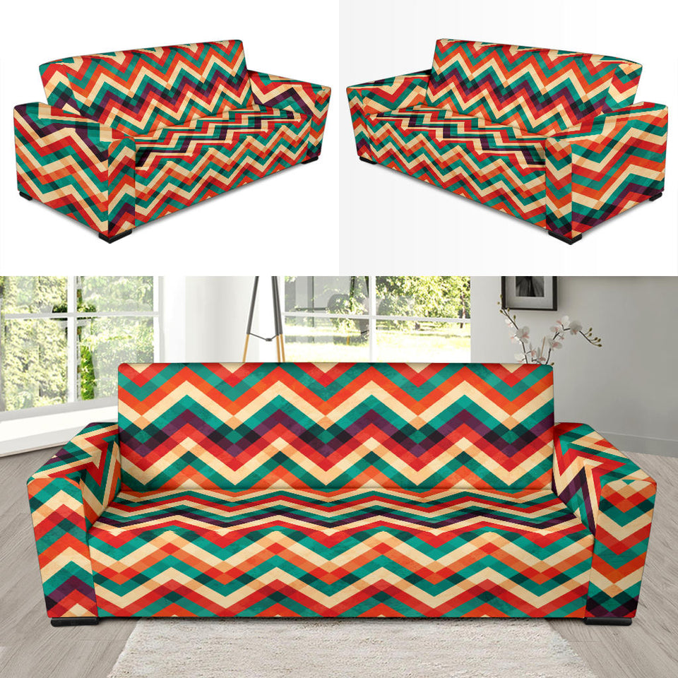 Zigzag  Chevron Colorful Pattern Sofa Slipcover