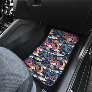 Blue Red Dragon Cloud Pattern Front Car Mats