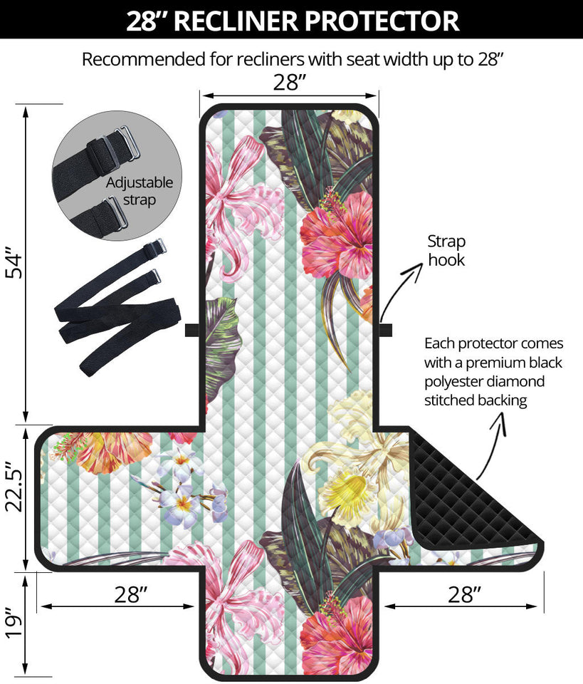 Colorful orchid flower pattern Recliner Cover Protector