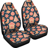 Christmas Gingerbread Cookie Pattern Universal Fit Car Seat Covers