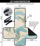 Bonsai bamboo stork japanese pattern cream theme Chair Cover Protector