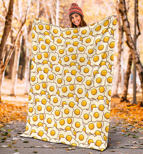 Fried Eggs Pattern Print Design 02 Premium Blanket