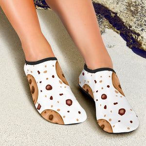 Chocolate Chip Cookie Pattern Aqua Shoes