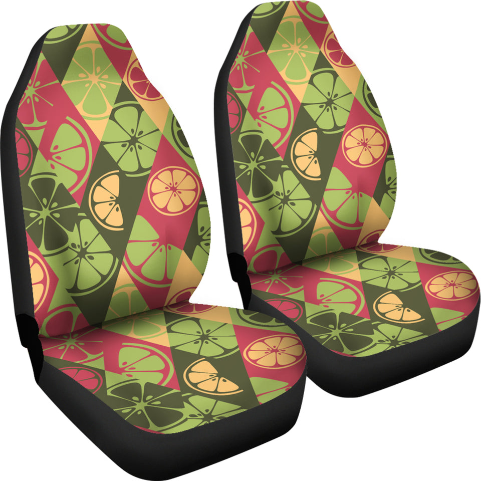 Cool Geometric Lime Pattern Universal Fit Car Seat Covers